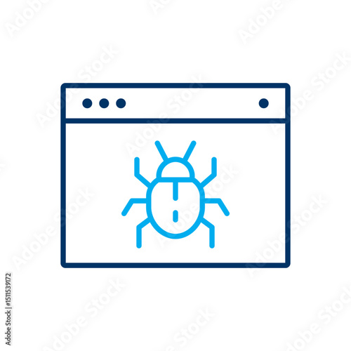 Cyber attack icon. Vector illustration. Editable stroke.