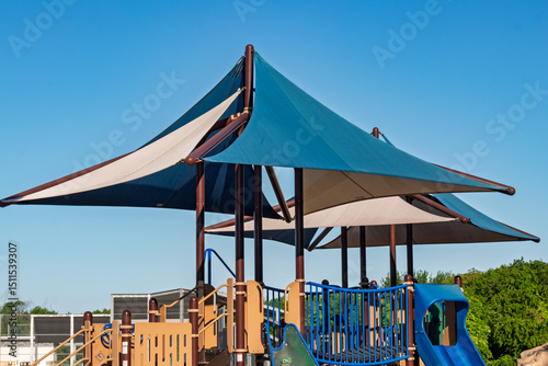 shadows generated by tents at the park