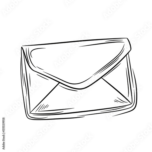Simple single line drawing of an envelope for communication concept  