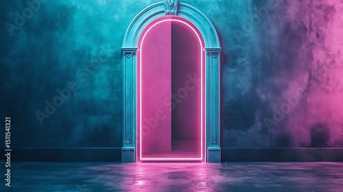 Neon archway, vibrant colors (2)