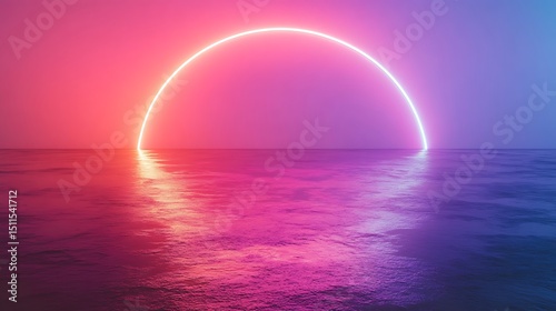 Neon arch over water (1)