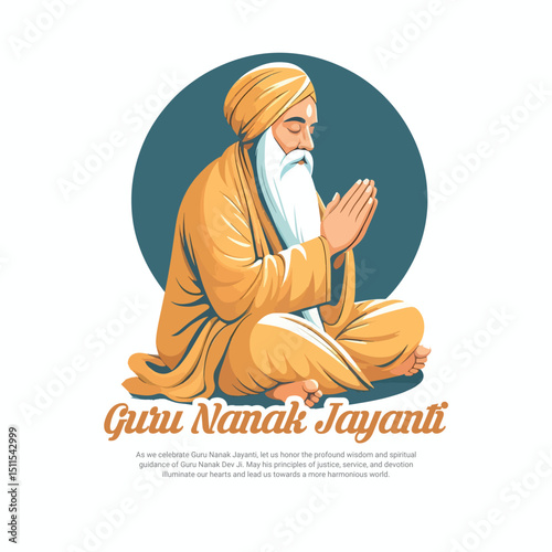 Happy Guru Nanak Jayanti Festival in India - Social Media Greeting Post Design for Digital Use, Banners, Posters, and Festival Graphics