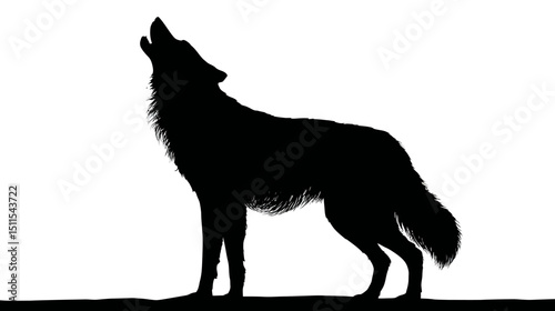 Wolf silhouette simple silhouette vector isolated on white background  -  