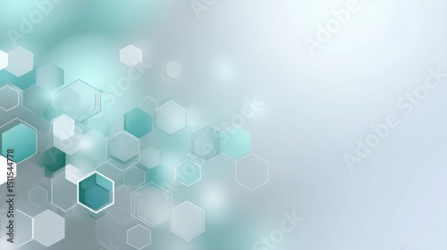 Cloudy gradient background in soft laboratory tones (white, light aqua, steel gray) with futuristic medical glow and haze, perfect for pharma themes