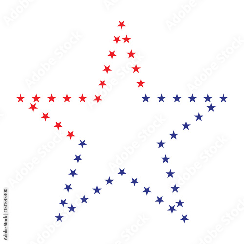 USA star icon. 4th of July Independence Day symbol. patriotism symbol. vector illustration on transparent background. american flag icon.