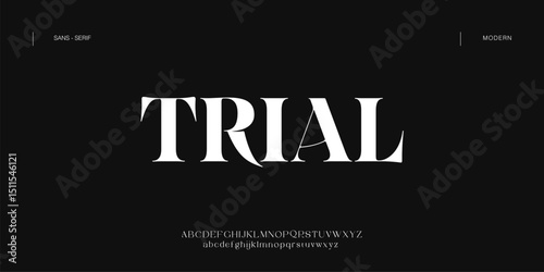 Trial  Creative font. Modern abstract digital tech font. Logo creative font, type, technology, movie, digital, music, movie. Fonts and illustration in vector format.