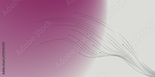 Abstract lines with dots, creating a sense of flowing movement against a gradient background.A dynamic image featuring numerous thin lines, subtly varying in shades of gray, that curve and extend