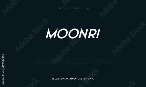 Moonri Elegant Font Uppercase Lowercase and Number. Classic Lettering Minimal Fashion Designs. Typography modern sans serif fonts regular decorative vintage concept. vector illustration