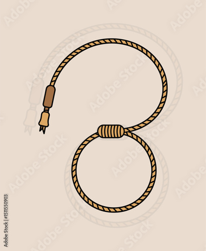 Wild West Lasso Vector: Cowboy Roping Illustration