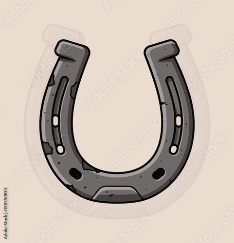 Wild West Horseshoe Vector Illustration Design
