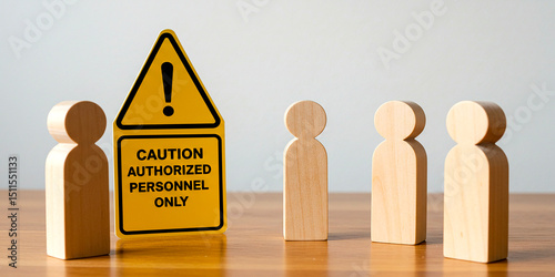 The gatekeepers of progress stand guarded by rules only certain wooden figures are allowed on transparent background