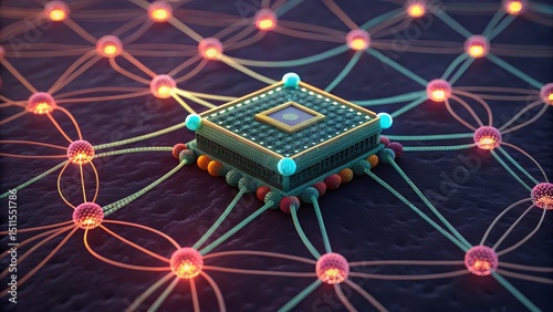 Neural Network Chip 3D Rend...