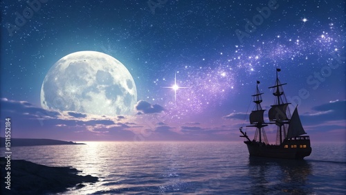 Nightscape Full Moon, Saili...