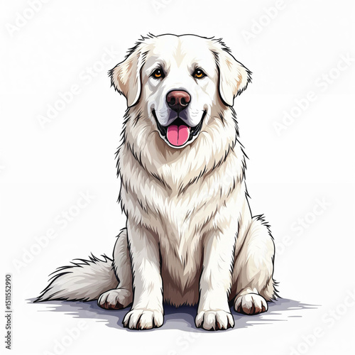 Great Pyrenees Puppy Vector Illustration isolated