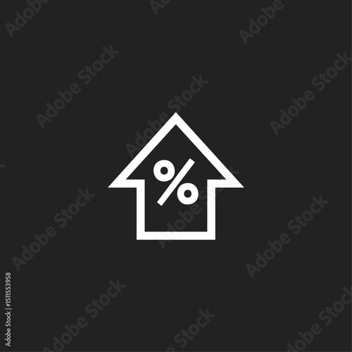 Profit percentage icon logo flat vector design