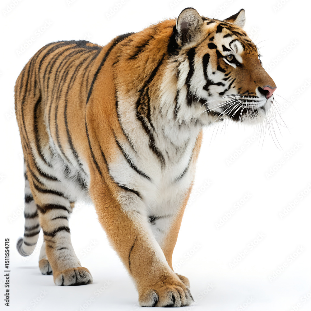Fototapeta premium bengal tiger isolated on white background