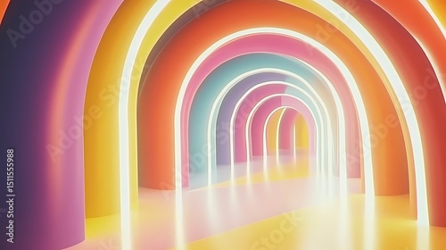 Vibrant archway tunnel