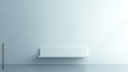 Wallpaper Mural Modern white shelf against a light blue wall Torontodigital.ca