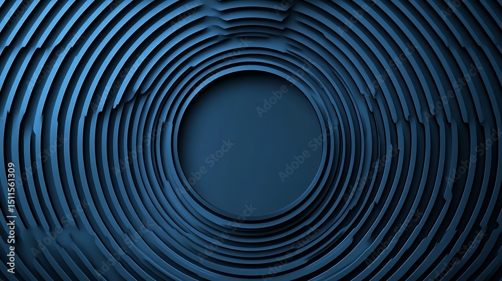 Obraz premium Abstract blue concentric circles design