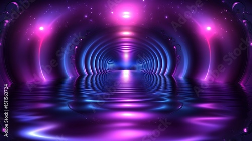 Fototapeta Naklejka Na Ścianę i Meble -  Abstract Neon Tunnel (2)