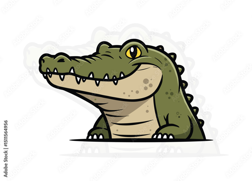 Naklejka premium Crocodile Mascot Illustration Animal Design