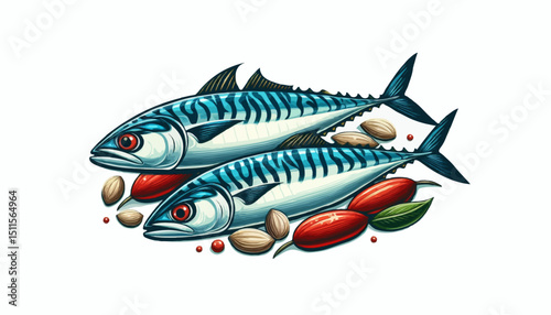 Freshly caught raw fish, isolated on white, perfect for seafood and fishing concepts