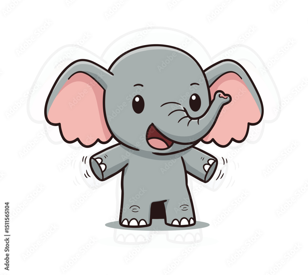 Naklejka premium Elephant Mascot Illustration Design Cute