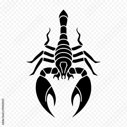 Scorpion Silhouette Vector Illustration — Detailed Scorpion Animal Silhouette in PNG, AI, and JPG Formats

