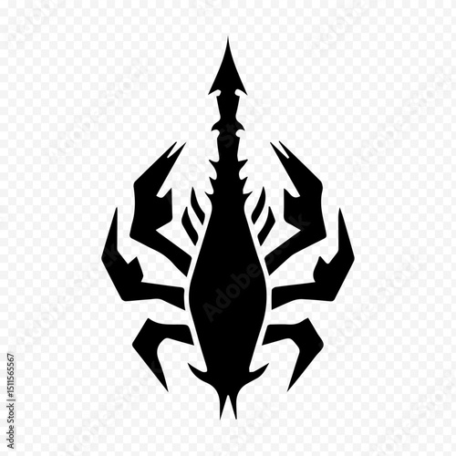 Scorpion Silhouette Vector Illustration — Detailed Scorpion Animal Silhouette in PNG, AI, and JPG Formats

