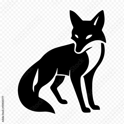 Minimalist Fox Icon - Simple Wild Animal Symbol

