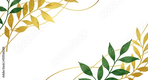 水彩と金箔の植物画