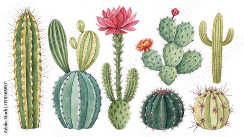 Watercolor Cactus Collectio...