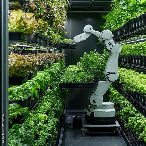 Vertical farming robots stacking, moving, and caring for plants in compact, space-efficient indoor farms