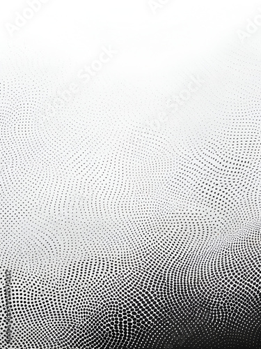 Monochrome stipple gradient in organic flowing pattern of soft grain and particle undulate texture. Abstract ripple form with smooth dissolve and dust fade. Vector illustration.
