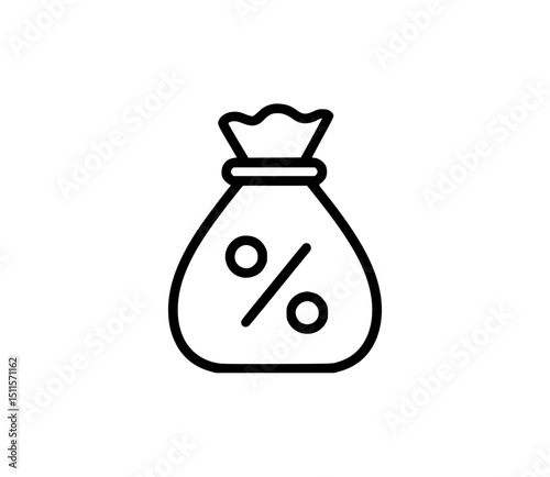 Money Bag Percentage Icon