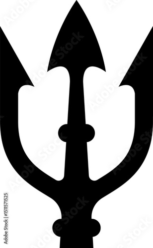 Illustration of trident. Neptune trident. Design element for logo, label, sign, emblem, poster. Vector illustration