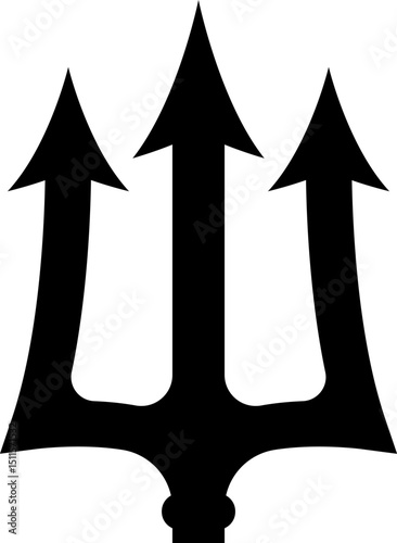 Illustration of trident. Neptune trident. Design element for logo, label, sign, emblem, poster. Vector illustration