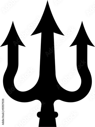 Illustration of trident. Neptune trident. Design element for logo, label, sign, emblem, poster. Vector illustration