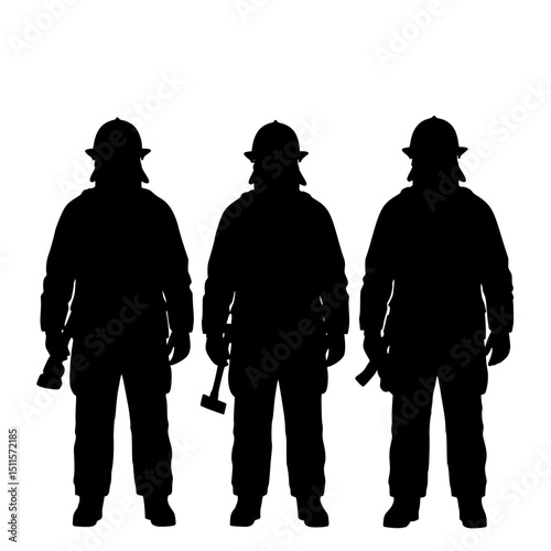 Three Firefighters Silhouettes