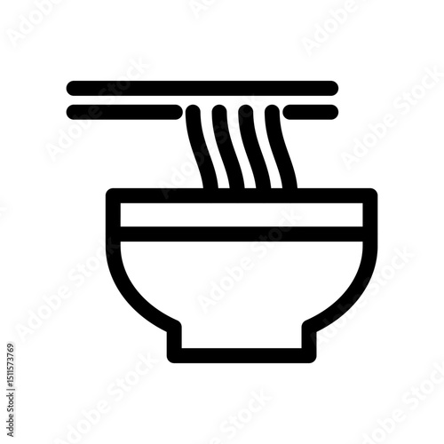 Noodles Icon Line Design Style Simple Food and Drink Vector Illustration
