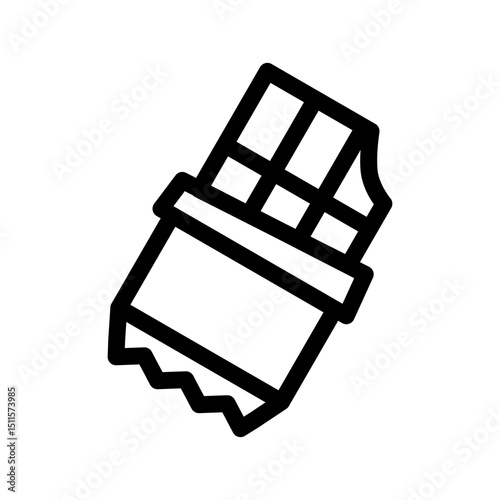 Chocolate Bar Icon Line Design Style Simple Food and Drink Vector Illustration