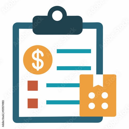 Budget planning icon on white background