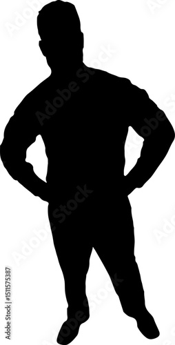 Silhouette of a man making a dissatisfied gesture