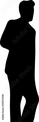 Silhouette of a man turning sideways and smiling