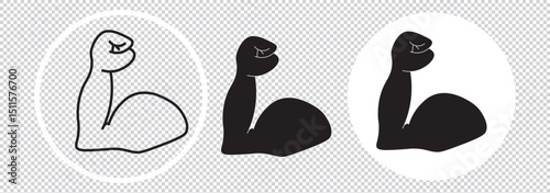 arm flex icon Simple muscle showing icon logo set EPS 10