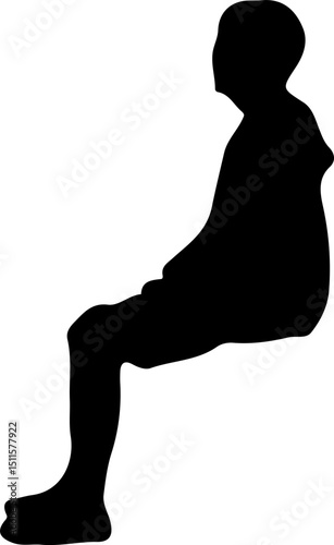 Silhouette of an old man sitting in a daze