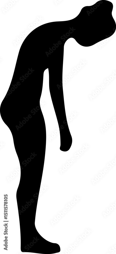 Naklejka premium Silhouette of a woman stretching her neck out