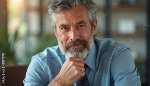 Wallpaper Mural Confident mature man with a beard smiling thoughtfully Torontodigital.ca