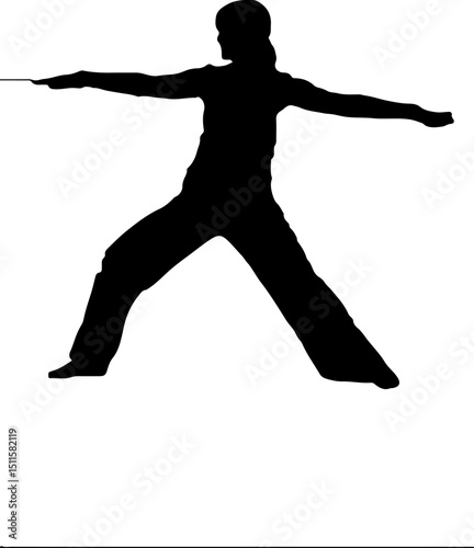 Silhouette of a woman doing acrobatics