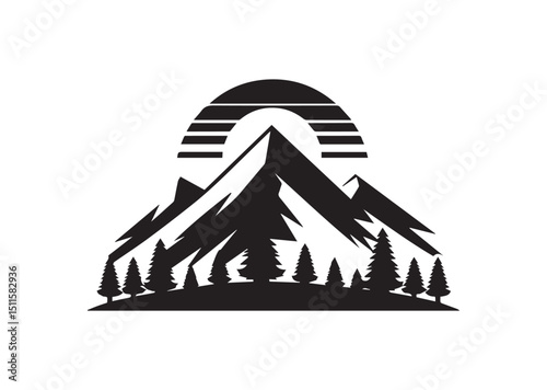 Mountain Silhouette Vector, Mountain Icon